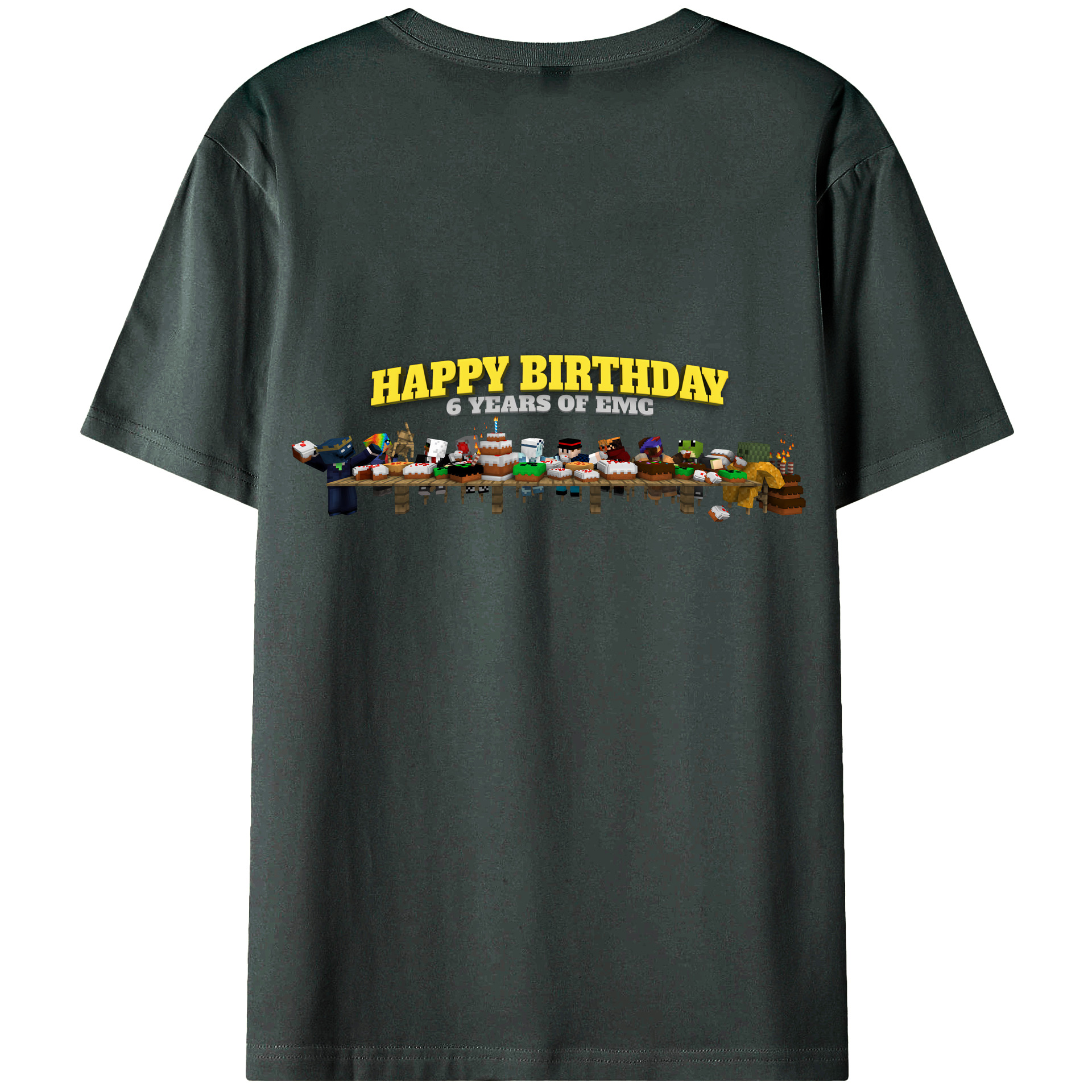 （画像用） マインクラフト ブロックの世界 Minecraft MC Block world 綿100％ メンズ半袖Tシャツ（バックプリント） 通気性